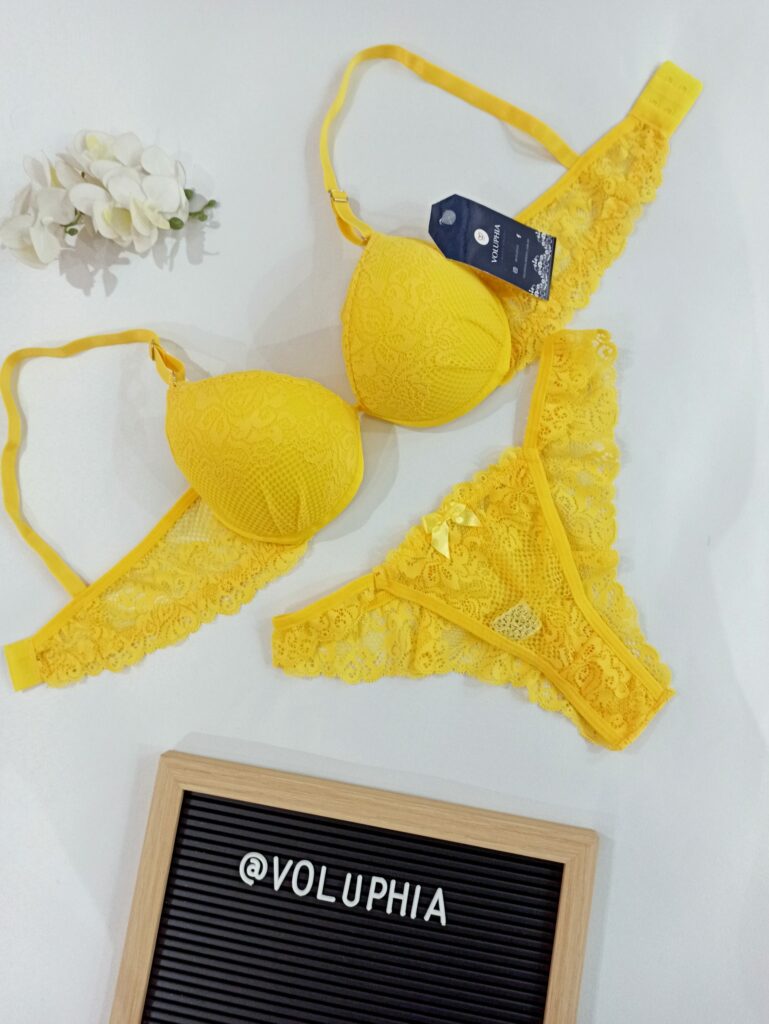 Conjunto Maia Amarelo Voluphia Lingerie Sensual Em Bras Lia