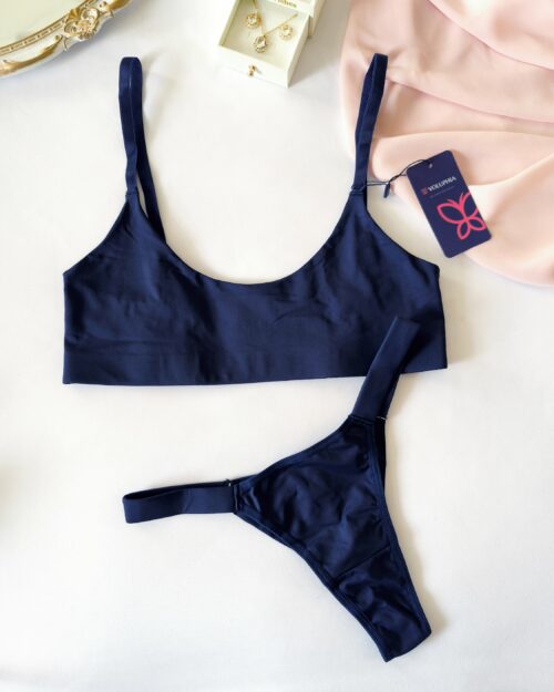Conjunto Bia Azul marinho